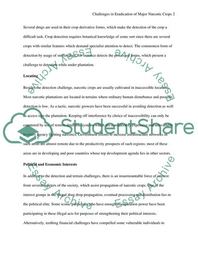 Challenges in Eradication of Major Narcotic Crops