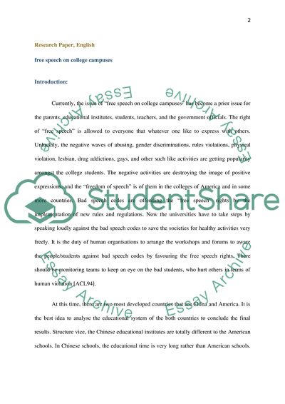 Freedom of Speech on College Campuses