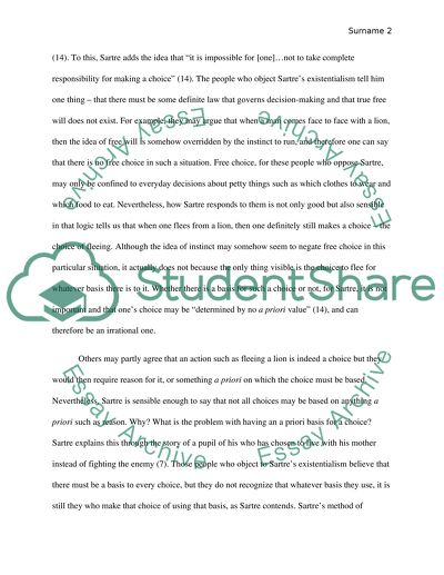 Sartres Defense of Existentialism