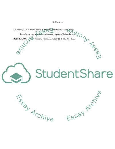 D.H.Lawrences Snake using Freuds theory of personality