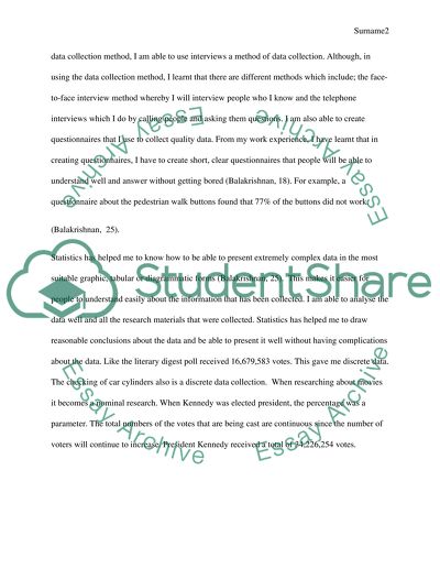 The Statistical Methods of Collecting Data and Information