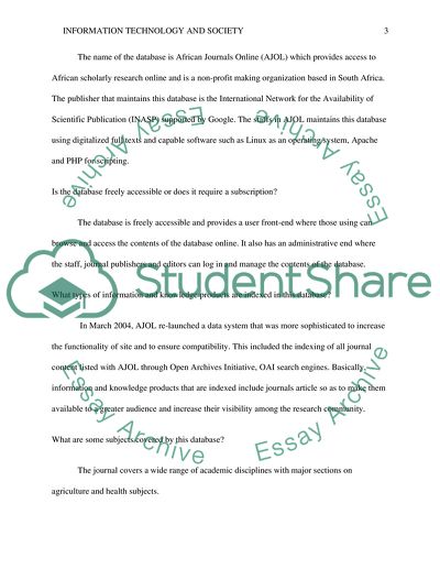 Information technology and society