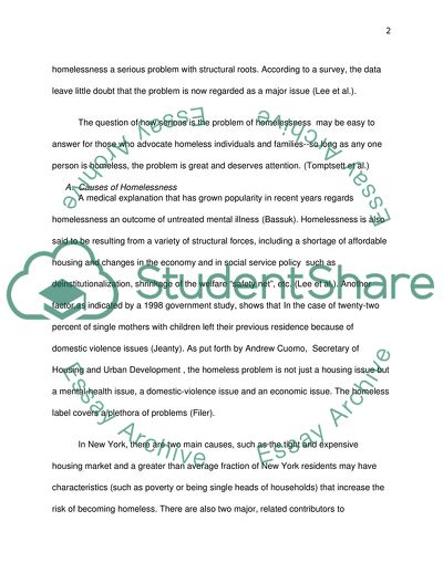 Social Problem Comparison: Homelessness