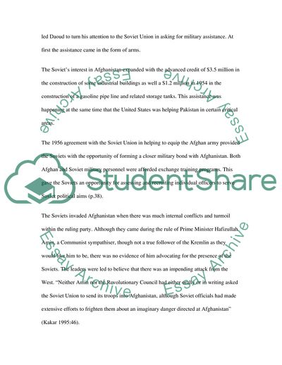 The Ramifications of the Soviet Union Invasion of Afghanistan