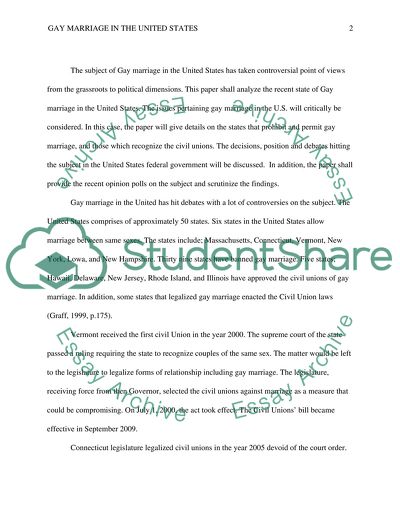 The Subject of Gay Marriage in the United States