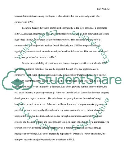 E-business in UAE Challenges and Opportunities