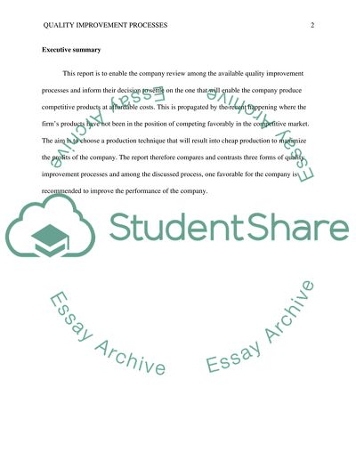 Evaluation of Quality Improvement Processes