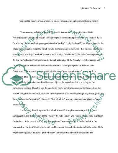 Simone de Beauvoirs Analysis of Womens Existence