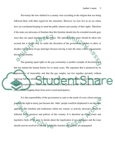 Should Gay Marriage Be Legal