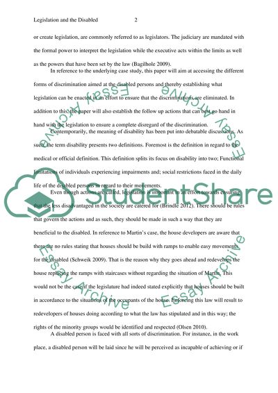 Legislative Support for Disabled