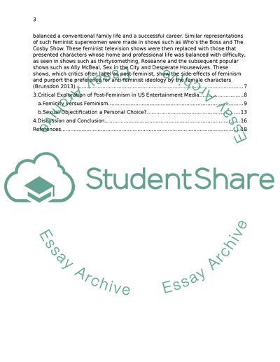 Critical Exploration of the Term Post-Feminism in US Entertainment Media