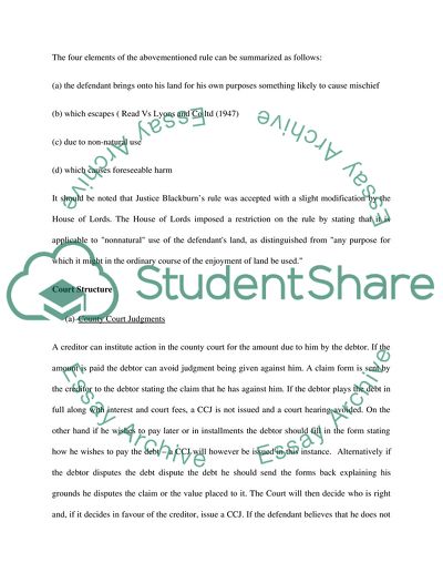 Justice Blackburns rule in Rylands vs. Fletcher