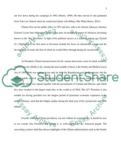 Bill Clinton as a President of the US