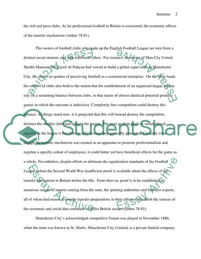 Manchester city affects to british economy