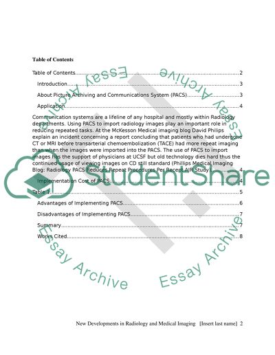 New Developments in Radiology and Medical Imaging