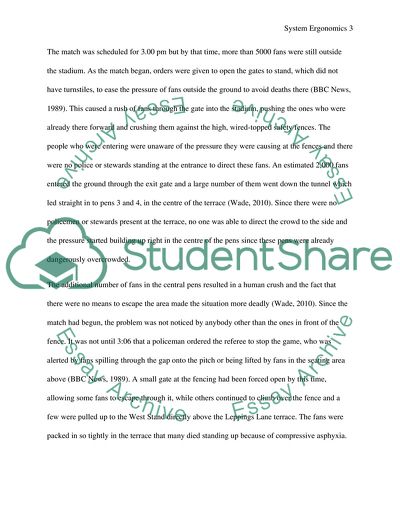 System Ergonomics - the Hillsborough Disaster