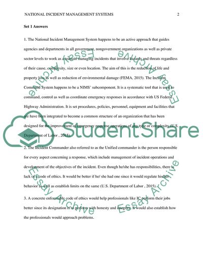 National Incident Management Systems