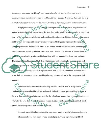 Animal Assisted Therapy