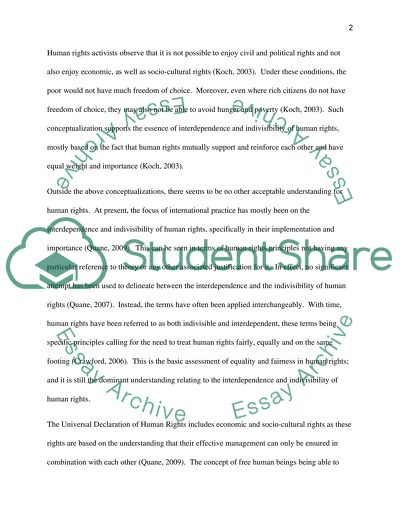 Human rights are interdependent and indivisible: International protection of human rights