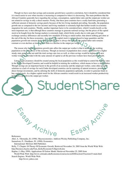 The Output Per Worker And The Savings Rate