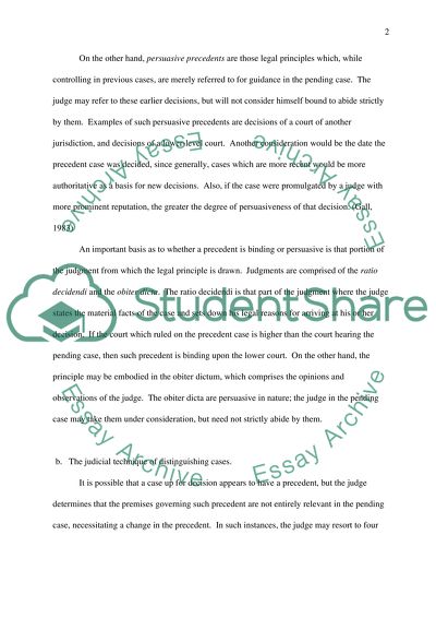 The Distinction between Binding and Persuasive Precedent