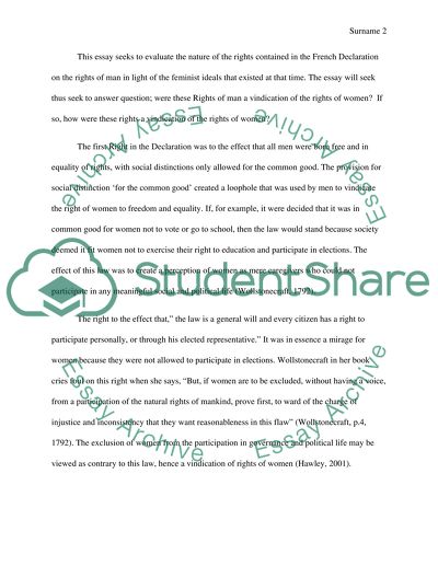 Differentiate between declaration a Vindication of the Rights of Woman