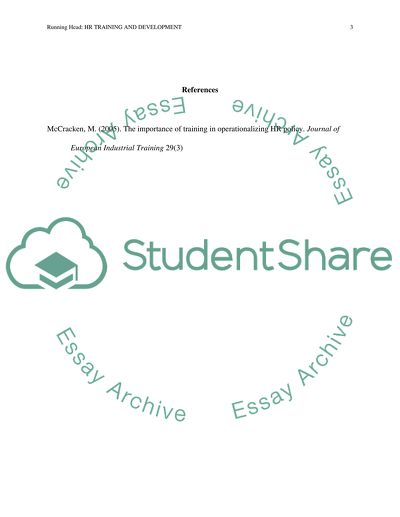 Human Resources Training and Development