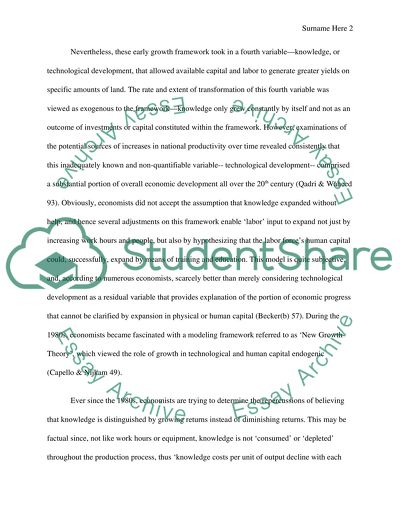 economics capital essay