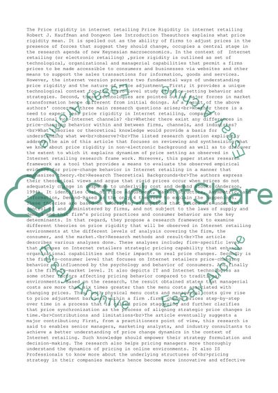 Price Rigidity in Internet Retailing