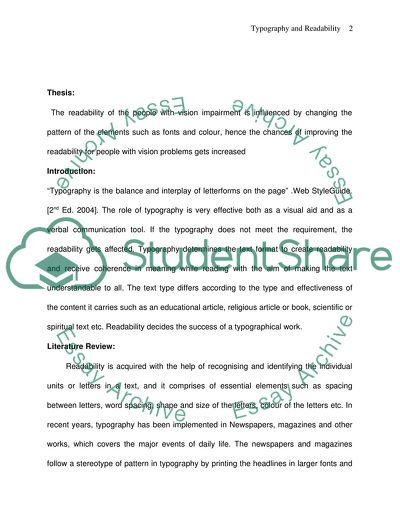 Font Sizes and Colour Background of Typography