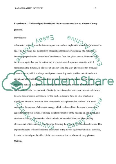 Radiographic Science Experiments