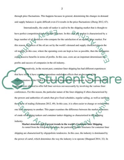The Market Structures of Crude Oil Tanker Shipping and Container Liner Shipping