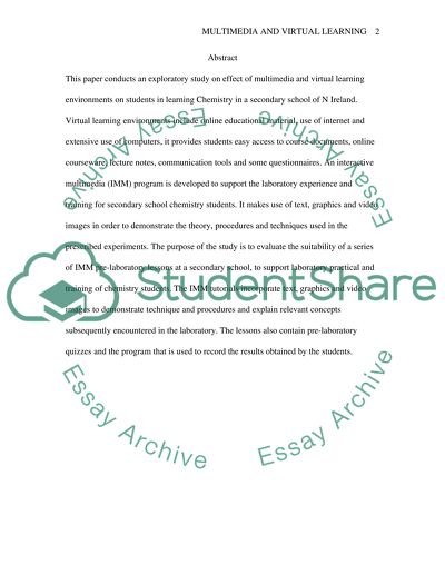 Effect of Multimedia and Virtual Learning
