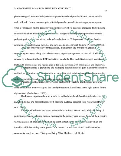 Management Principles in an Inpatient Pediatric Unit