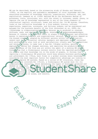 Knowledge Management in an Engineering Consultancy