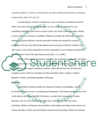 Internet Journalism in European Countries