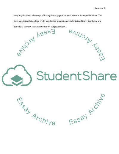 The Ethical Considerations of International Students Transferring College Credits