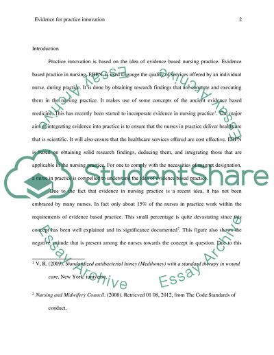 Evidence for Practice Innovation. Evidence-Based Nursing