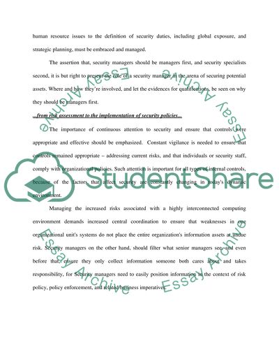 Security Managers Should Be Managers First And Security Specialist Second