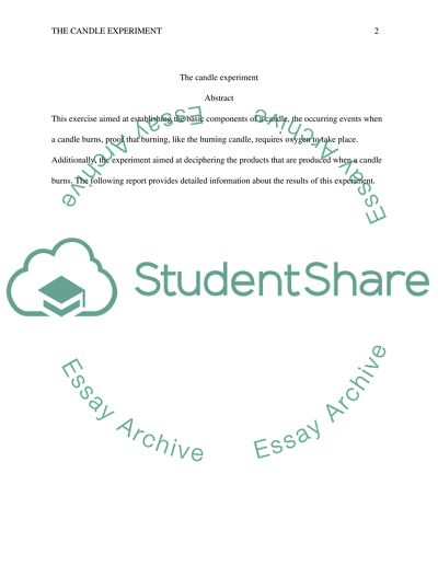 The Results of Burning Candle Experiment