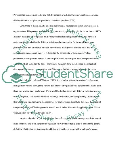 Performance Management as an Important Part of Organization Productivity