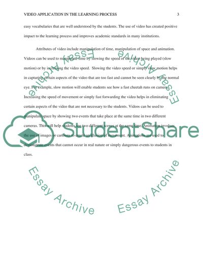 Video Application in the Learning Process