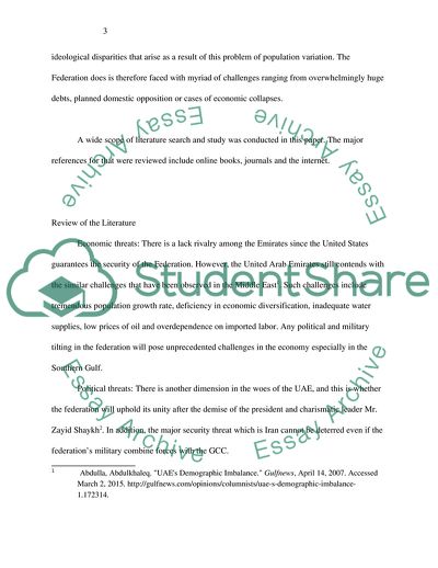 Population Demographic Imbalance and Security Threats to UAE