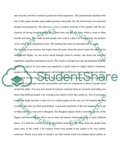 Beneficial Effects of Overseas Travel