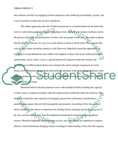 Urben design reflection paper