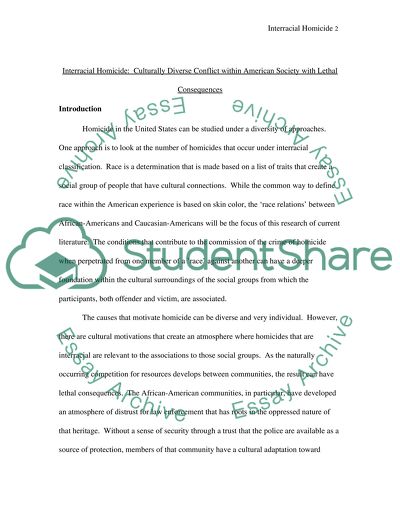 Culturally Diverse Conflict within American Society with Lethal Consequences