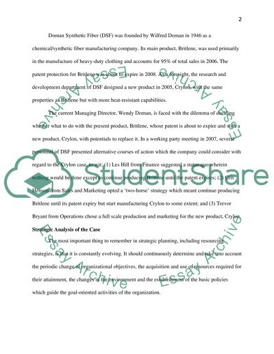Managing Resources: Doman Synthetic Fibres Plc