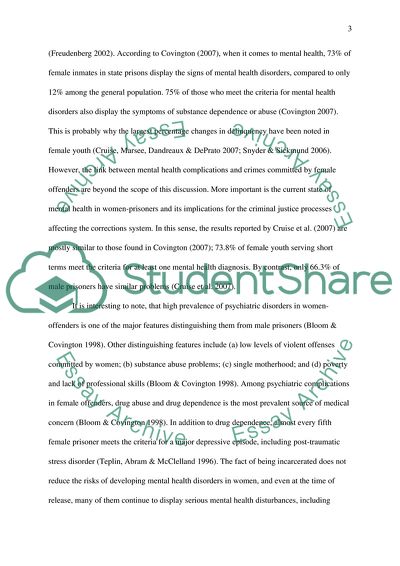 Female Offenders and Psychiatric Counseling: Criminal Justice Implications