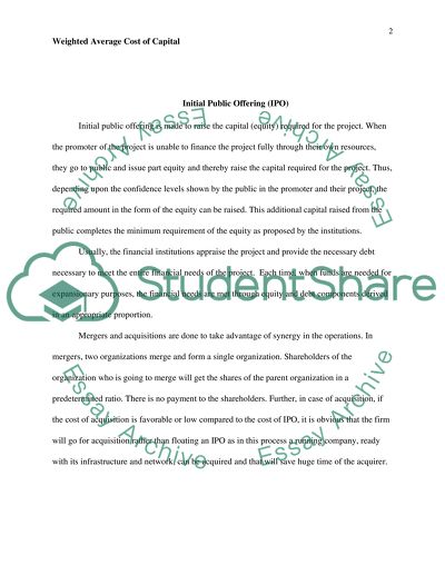 Weighted Avarage Cost of Capital