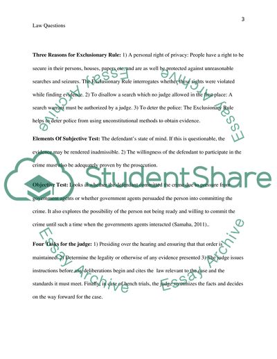 Unit 6, Four Law Questions